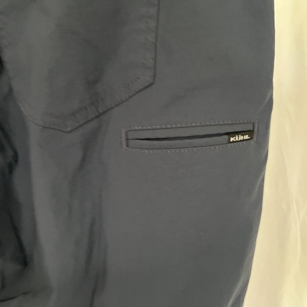 KUHL Men’s Dark Blue Renegade Recon Pants 🏕️ Flat Front 38x32 EUC Mint 🌄 - Picture 2 of 9